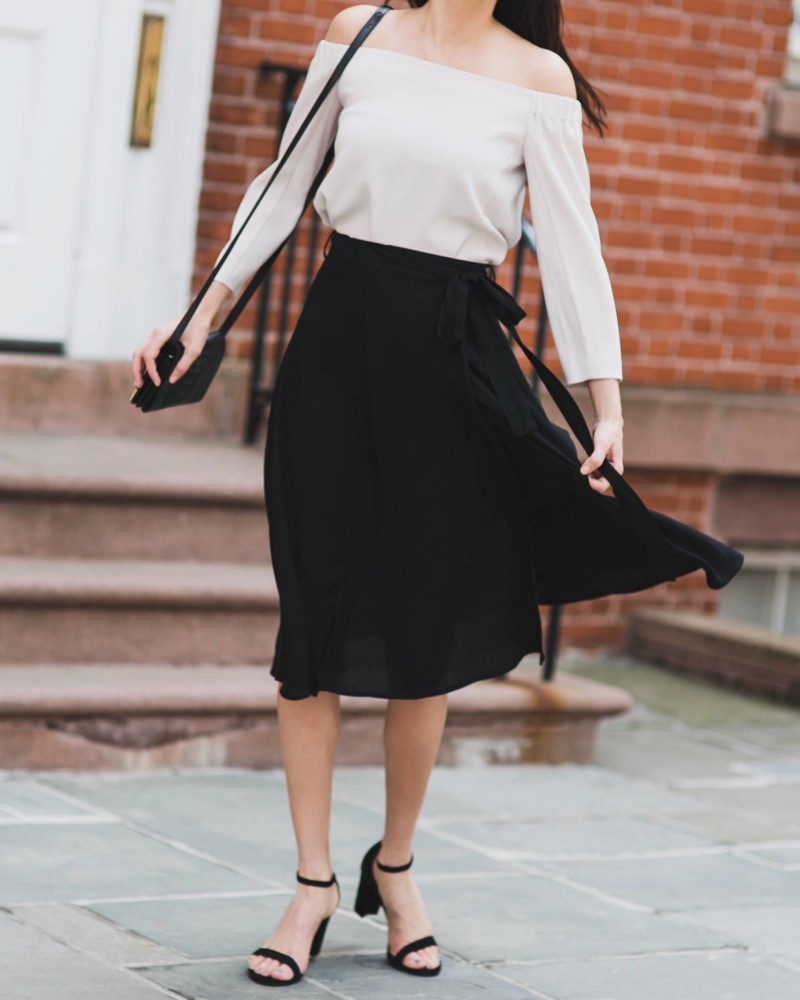 Wrap Skirt and Block Heel - Obsessions Now