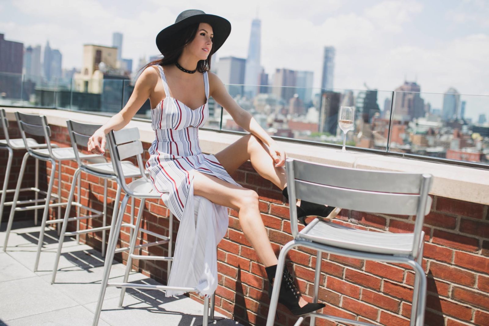 NYC Scene: Rooftopping in Seasonal Stripes at Mr. Purple