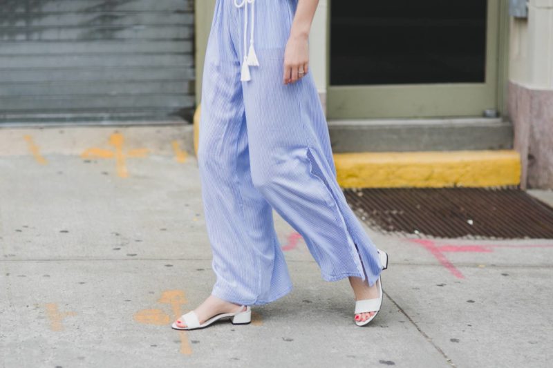 Striped Jumpsuit with Tassel Belt for the Weekend Win // Obsessions Now 