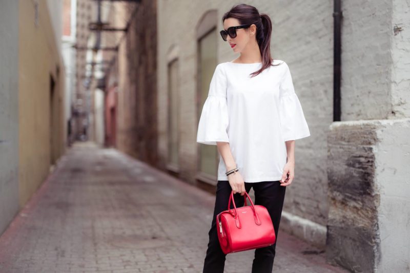 Black and white with pop of red // Obsessions Now
