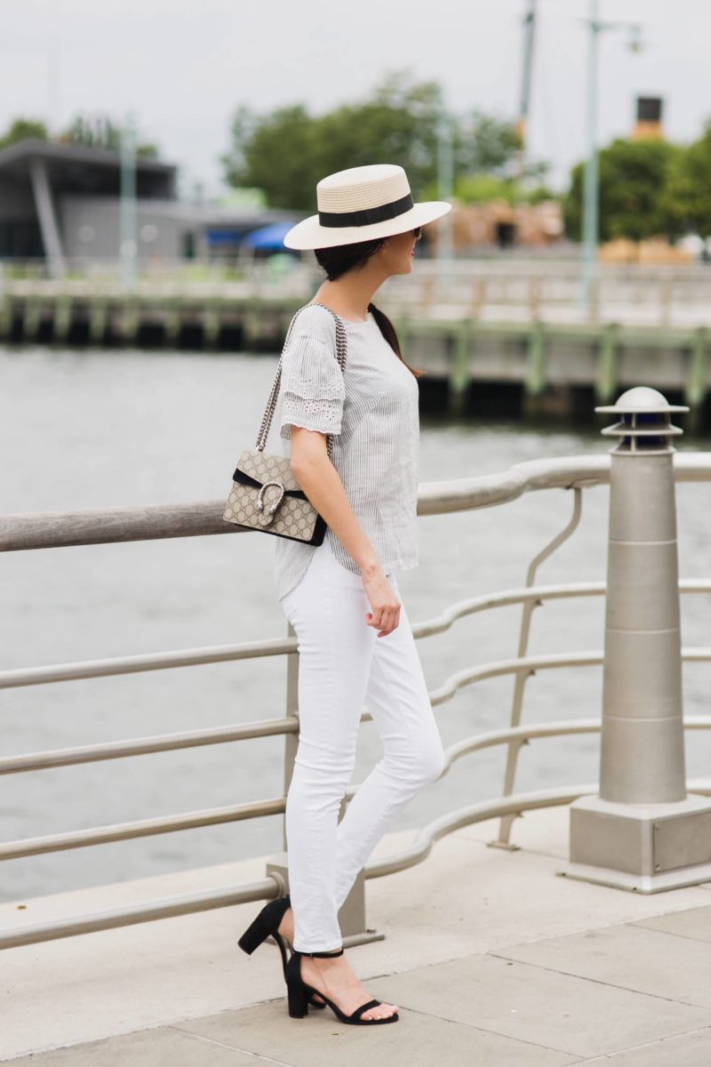 Club Monaco Linen Top with Eyelet Detail // Obsessions Now