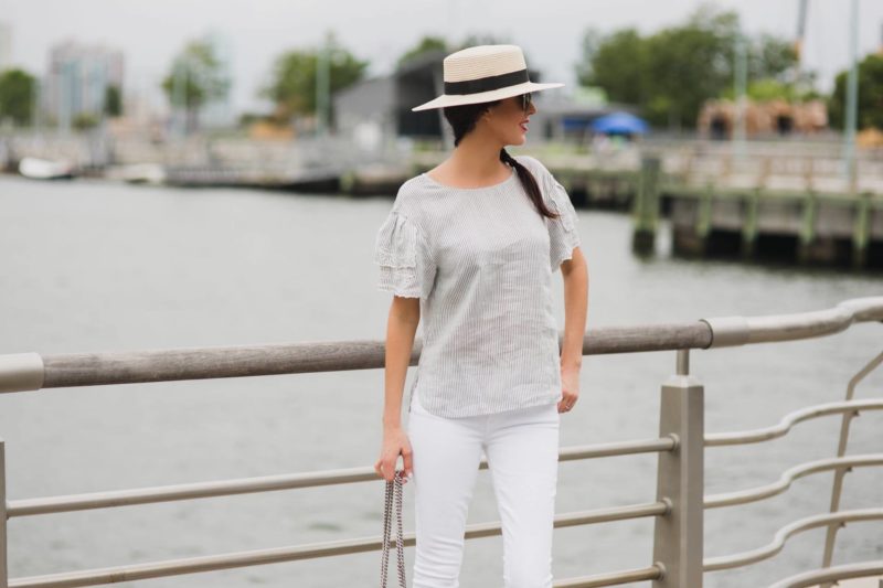 Boater Hat and Linen Top // Obsessions Now