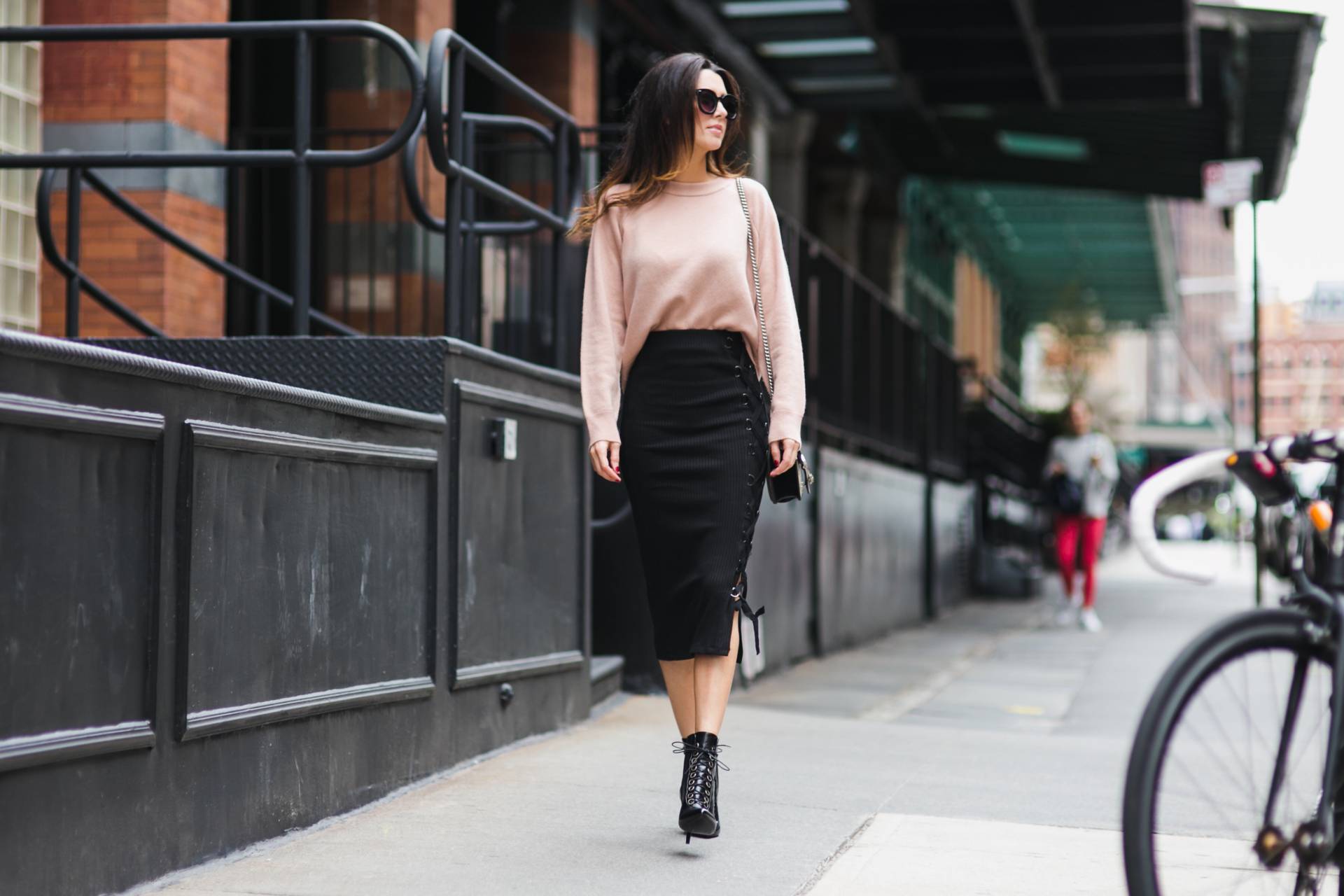Soft Sweater and Lace-up Skirts // Obsessions Now