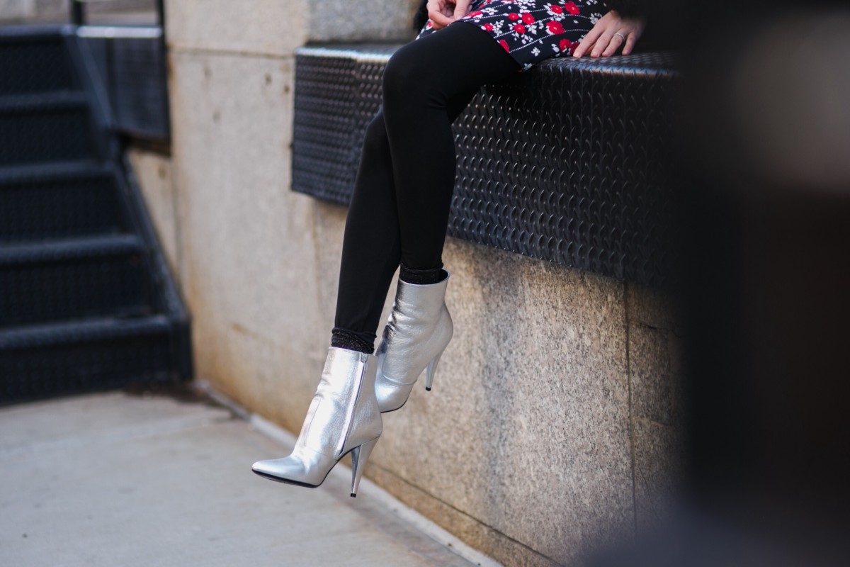 Now Styling: Winter Florals with Metallic Booties